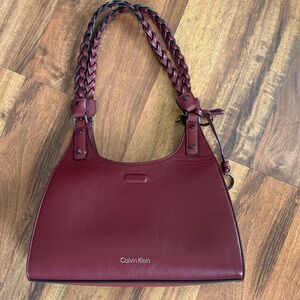 Calvin Klein Deep Red Shelly Shoulder Bag NWOT